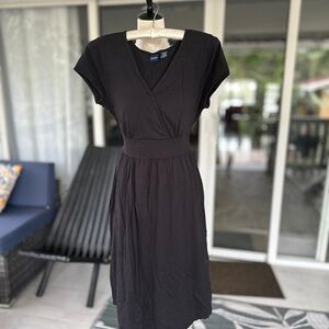Basic Editions Black Pleated Midi Sundress